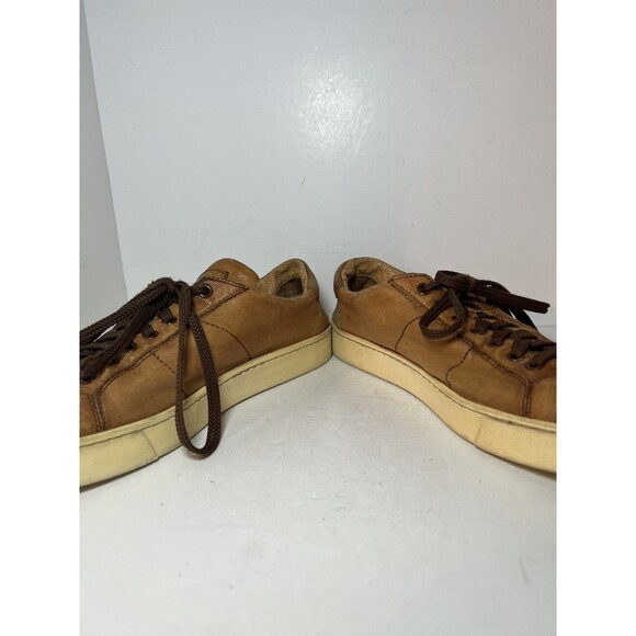 Santoni Shoes Mens Sz 8.5 Leather Lace Up Sneakers Boat Casual Made In Italy - Picture 8 of 13